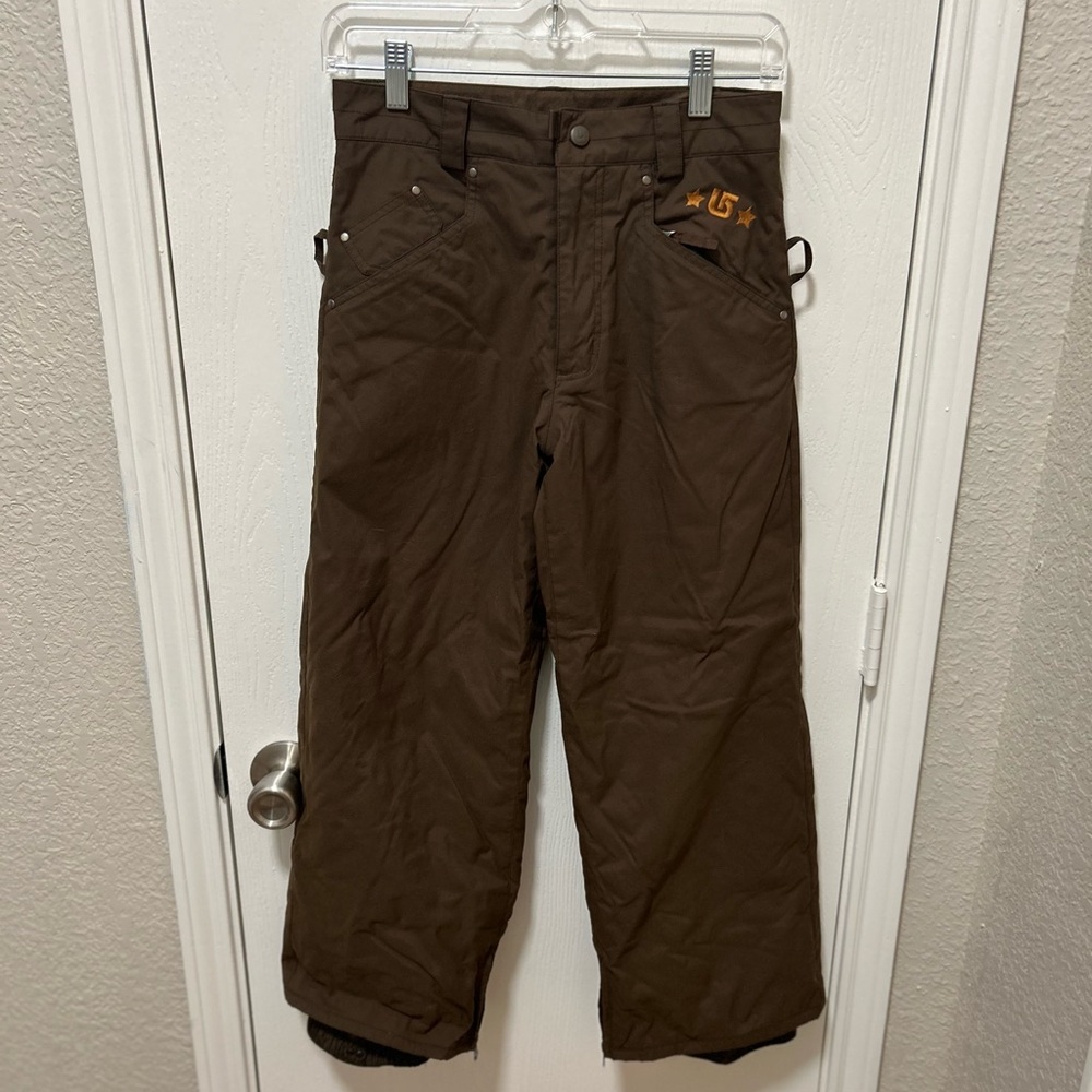 Burton snowboard ski pants brown girls size large 10/12